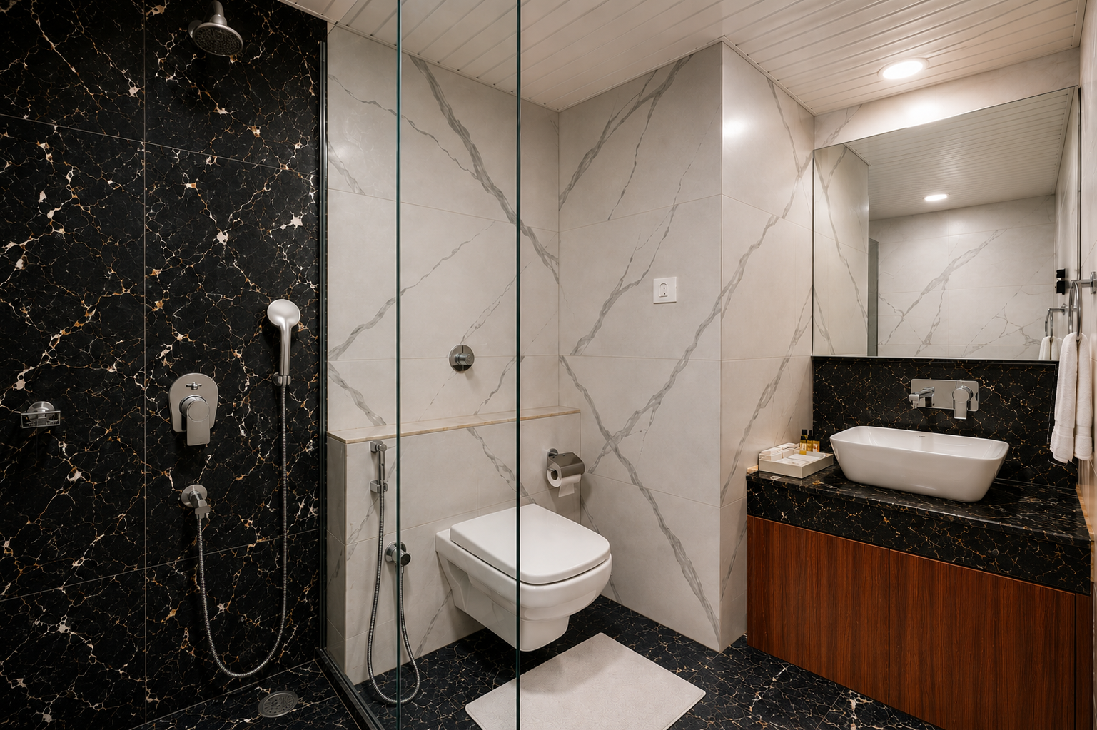 Modern marble bathroom